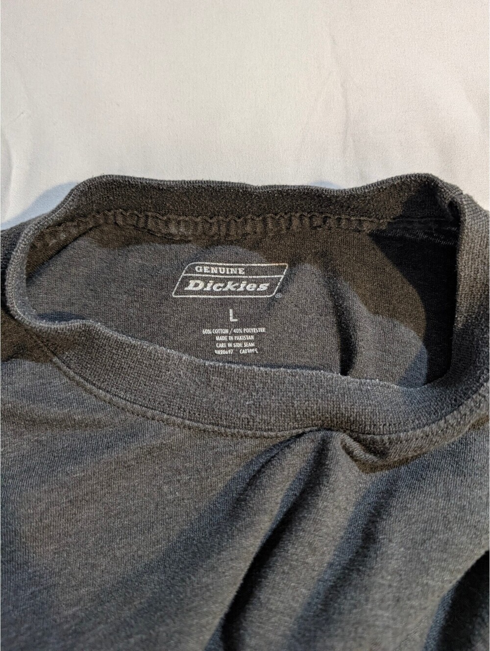 Vintage Y2K Retro Dickies Men's Large Charcoal Gray Blank Pocket T-Shirt